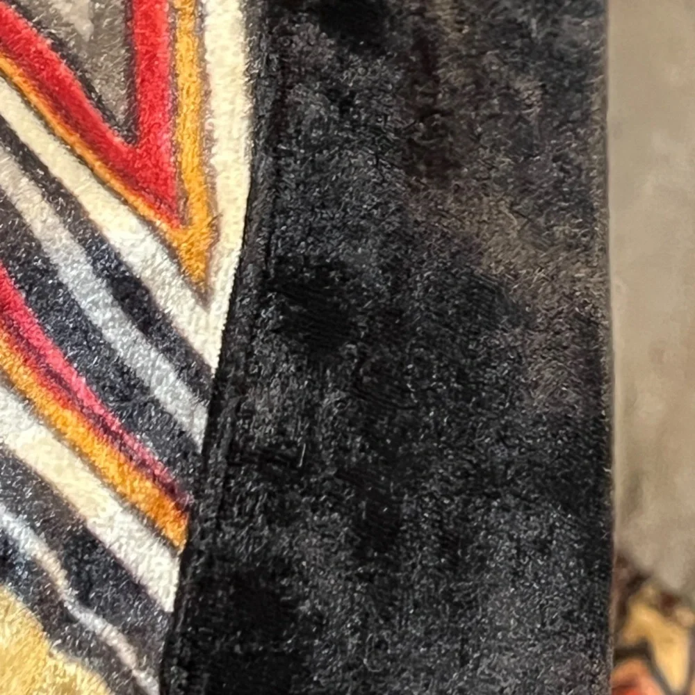 Chicos Velour Jacket L Black Boho Aztec Western Festival Hippie Artsy Indie Chic - Picture 8 of 11